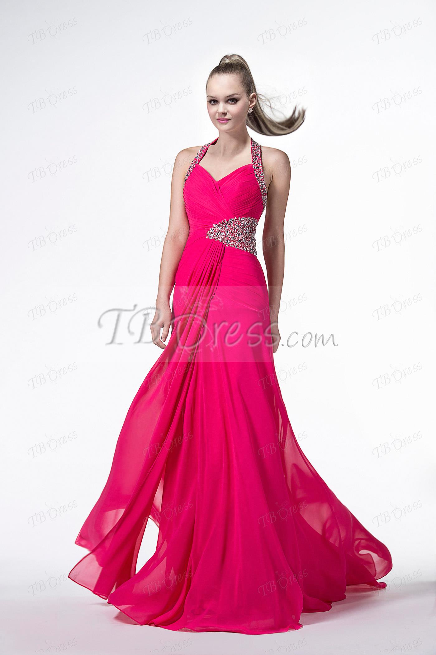 Pretty Halt Beading A-Line Floor Length Prom Dress Item Code: 10793118