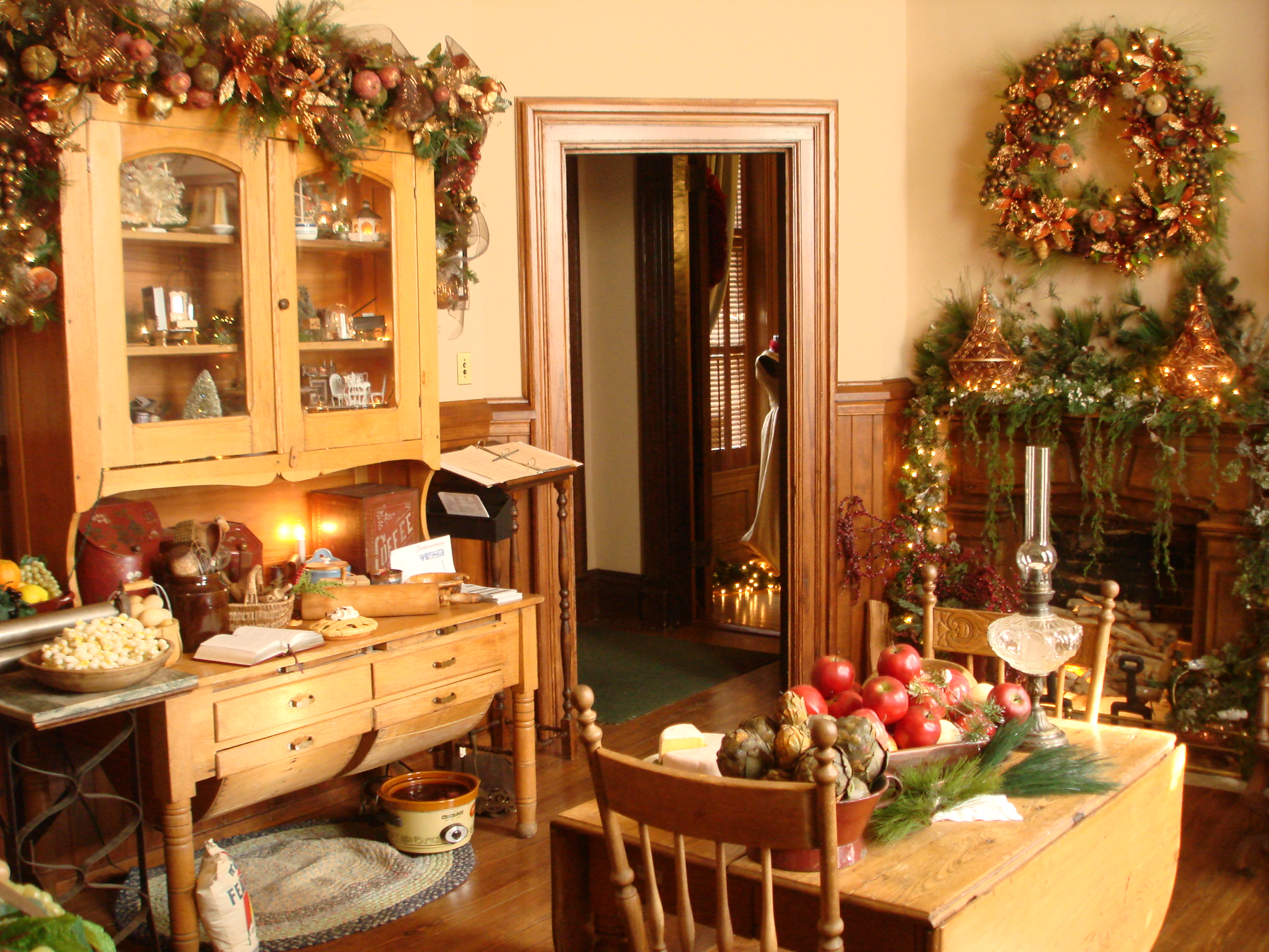 Kitchen at Vaile Mansion, "America's Christmas Castle", photo courtesy Valie Mansion