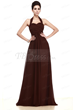 Elegant Ruched A-line Empire Waist Halter Long Bridesmaid Dress Item Code: 09672366