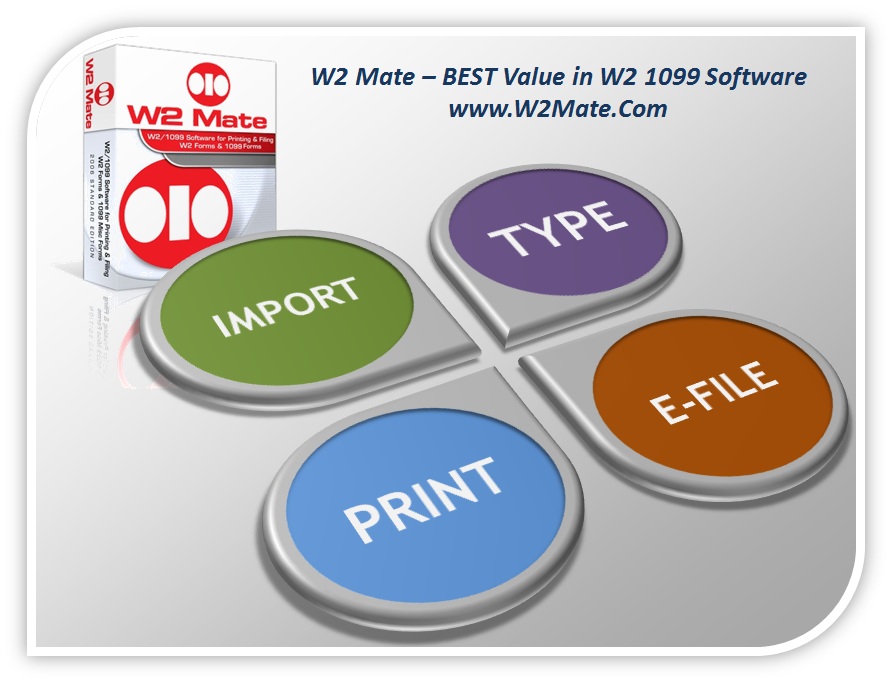 W2 Mate can import, print, e-file and Email 1099 forms MISC, INT, K, DIV and more.