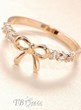 Elegant Korean Style Bow Knot Diamond Alloy Ladys Ring