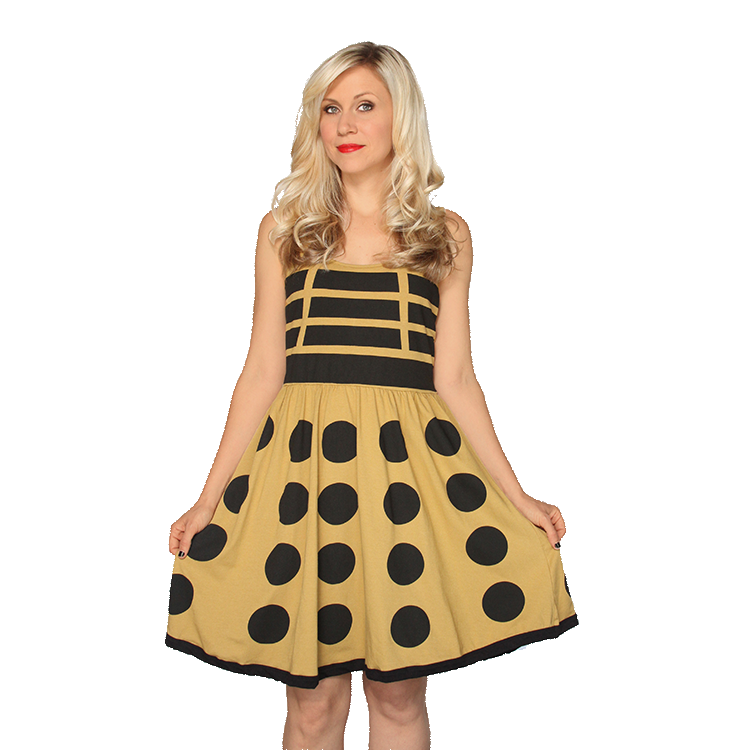 Exterminate the fashion world with this dangerously chic Doctor Who Dalek A-line dress from Her Universe! Who knew a Dalek could look so sexy? A classic dress for this classic villain!
