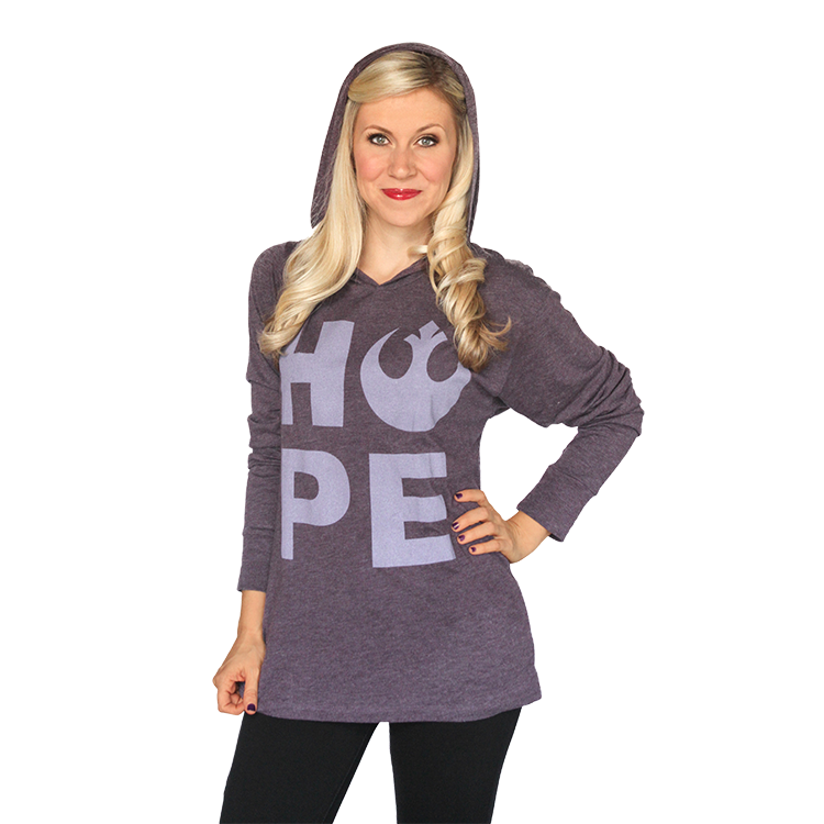 No Jedi mind trick needed…this is the top you're looking for! This incredibly soft, tri-blend lounge hoodie from Her Universe is the perfect gift for the fangirl in your life or for yourself!