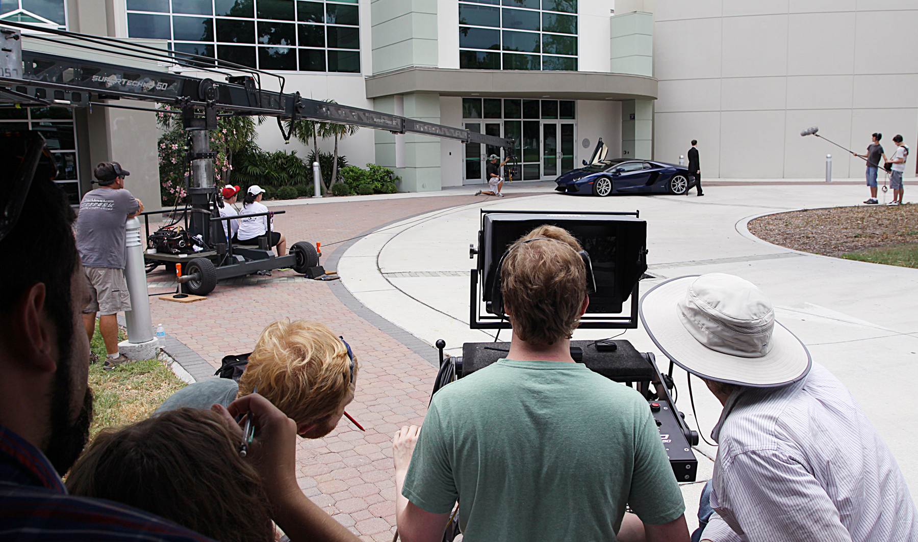 A complex shoot on 'The Lucky 6' using Technocrane donated by CineMoves and Lamborghini from Lamborghini of Sarasota Photo: Rich Schineller