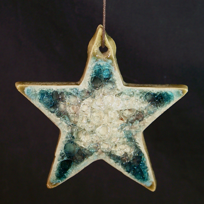 Crackle Glass Star Ornament