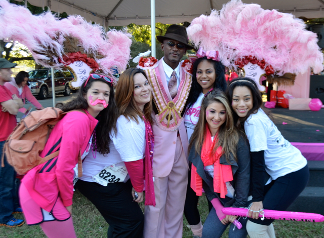 Brock Beauty Employees and guest (center) posed for a picture at the Susan G. Komen Race for the Cure New Orleans