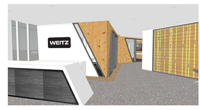 The lobby entrance at Weitz' Park One office.