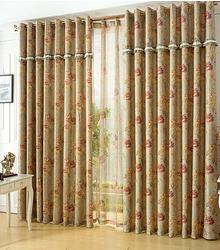 Splendid Energy Saving Polyester Floral Curtains of Lace