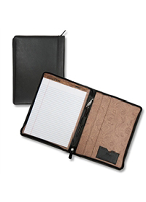 Leather Left-Handed Zippered Padfolio