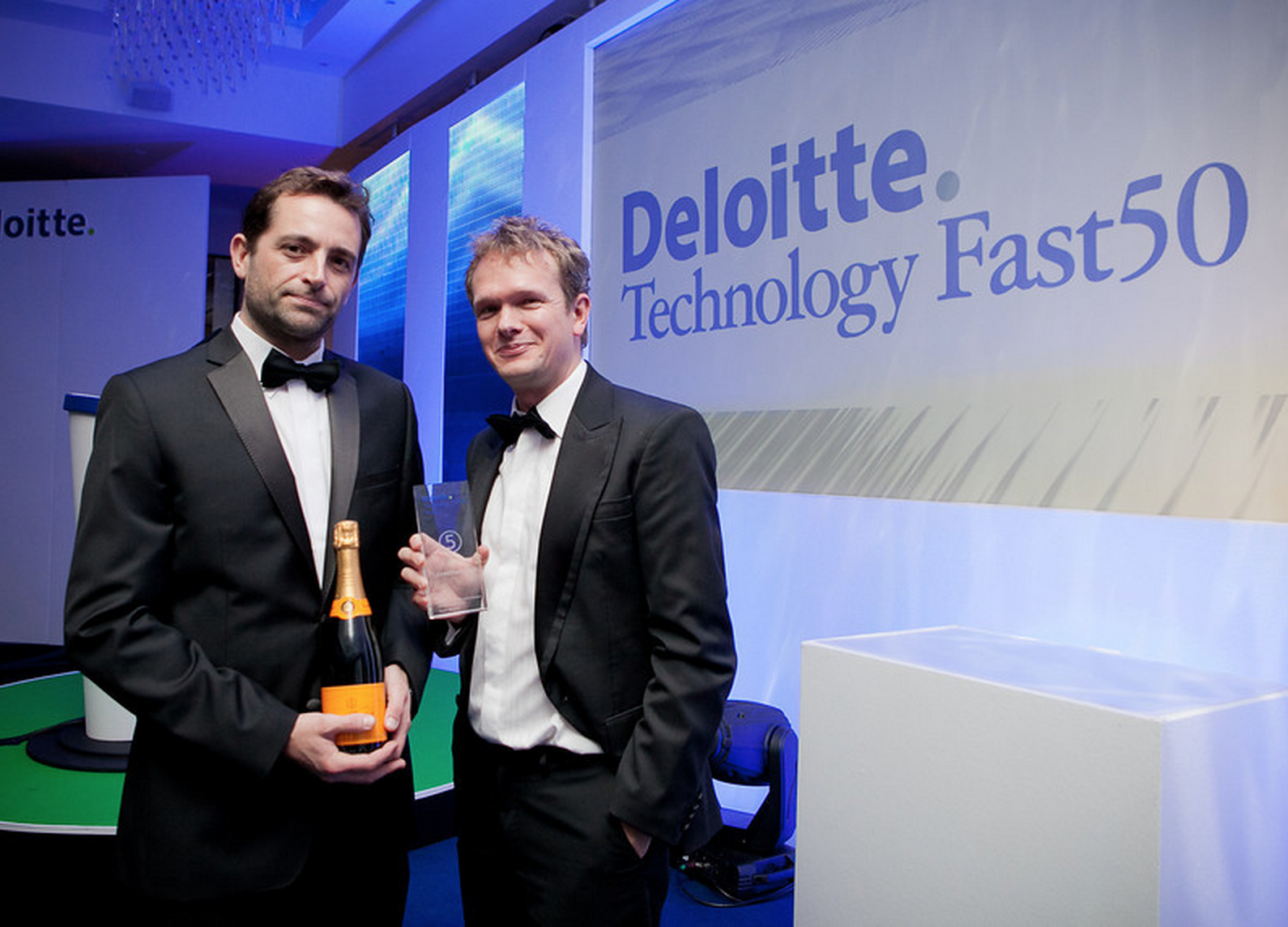 Co-founders Brett Harding and Laurence Holloway pick up the award