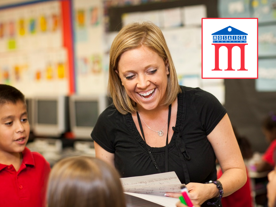A teacher at Mosaica Education interacting with students in Arizona. Mosaica Education and USC Rossier have partnered to provide professional development and training to new and continuing teachers.
