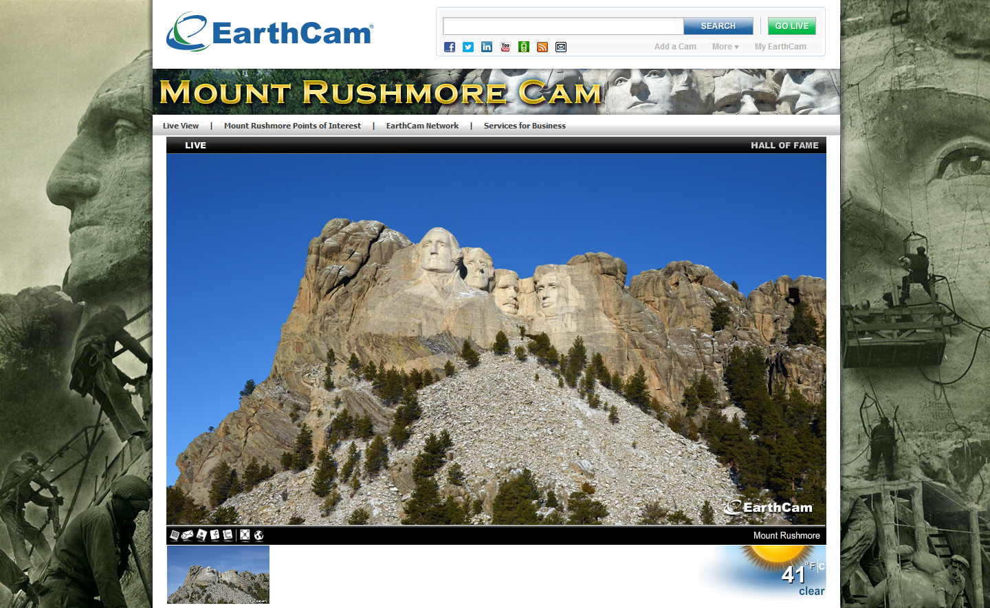 EarthCam's Mount Rushmore webcam transports viewers to the Black Hills of South Dakota.