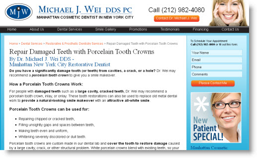 Porcelain Tooth Crowns - Manhattan NYC New York