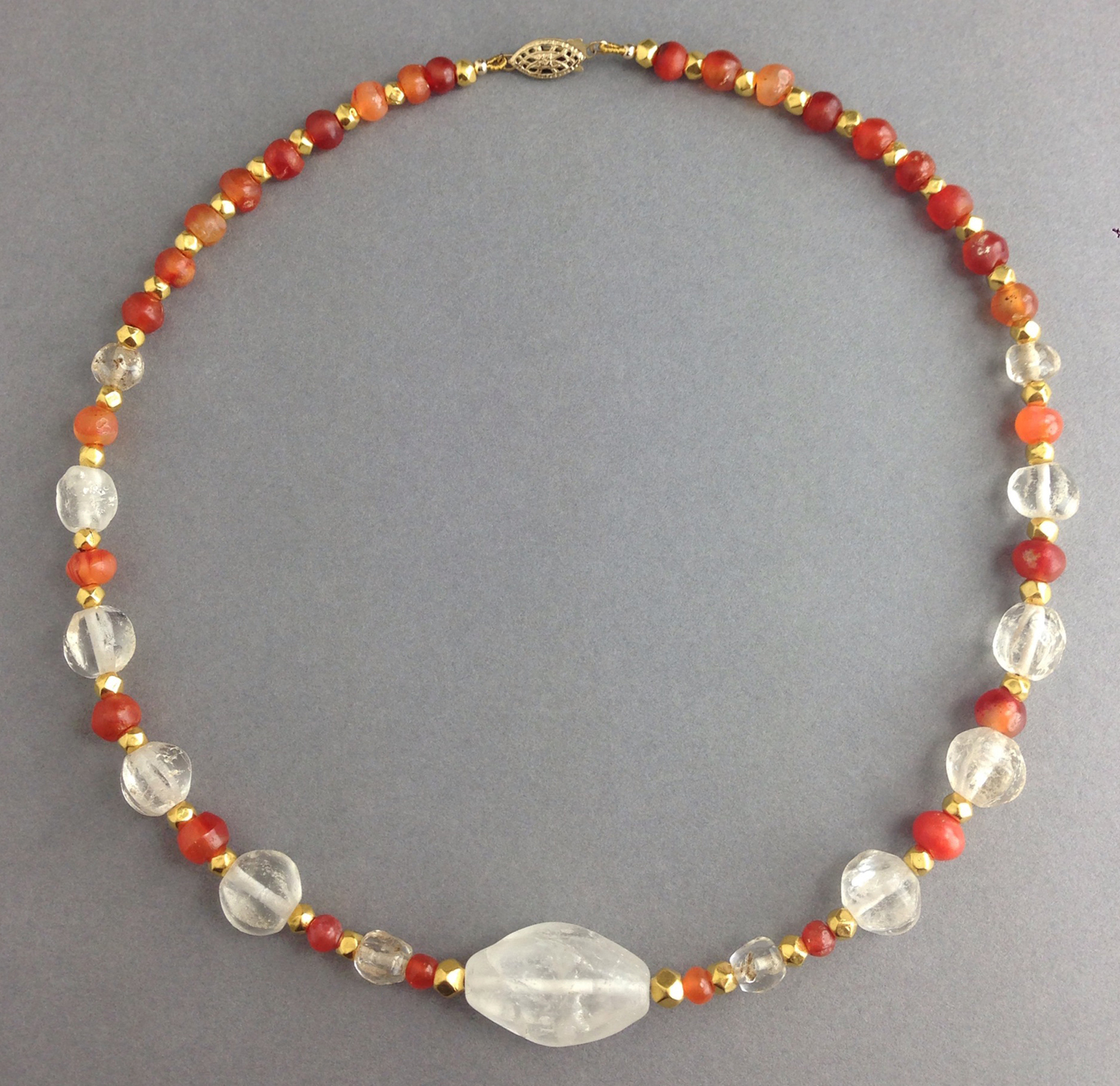 Byzantine Crystal and Carnelian Necklace