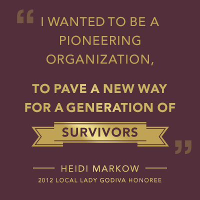 Heidi Markow, Founder of Beginning Over Foundation, is Lady Godiva 2012 Honoree