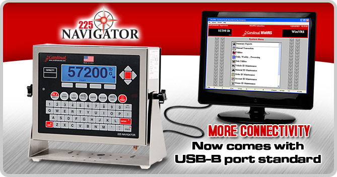 225 Navigator Weight Indicator Now Comes with USB-B Port Standard