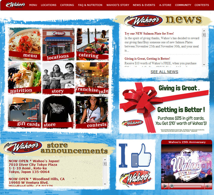 Wahoo's Fish Taco web site