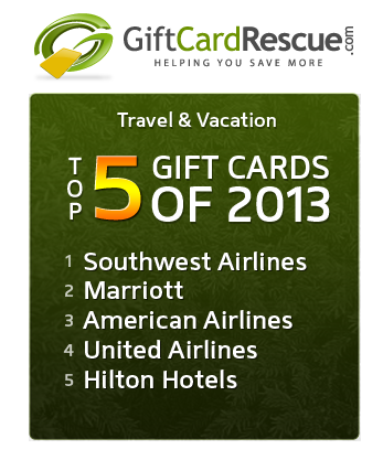 GiftCardRescue.com Top Travel and Vacation Gift Cards