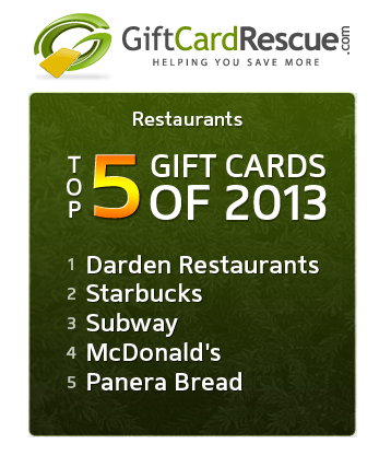 GiftCardRescue.com Top Restaurant Gift Cards