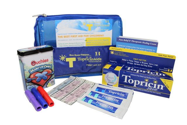 A great gift idea for kids is Topricin’s Boo Boos Happen First Aid Kit