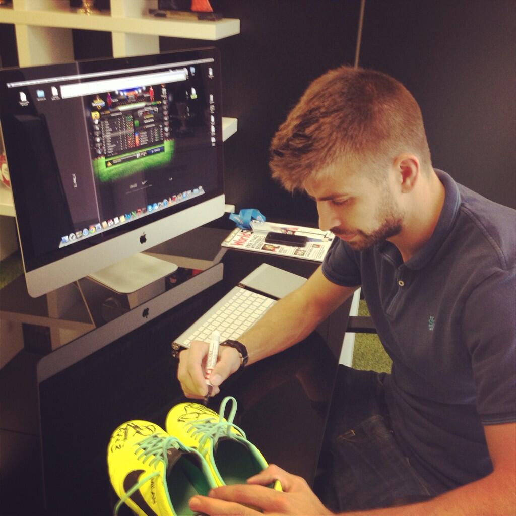 Gerard Pique donated the boots he played in for El Classico