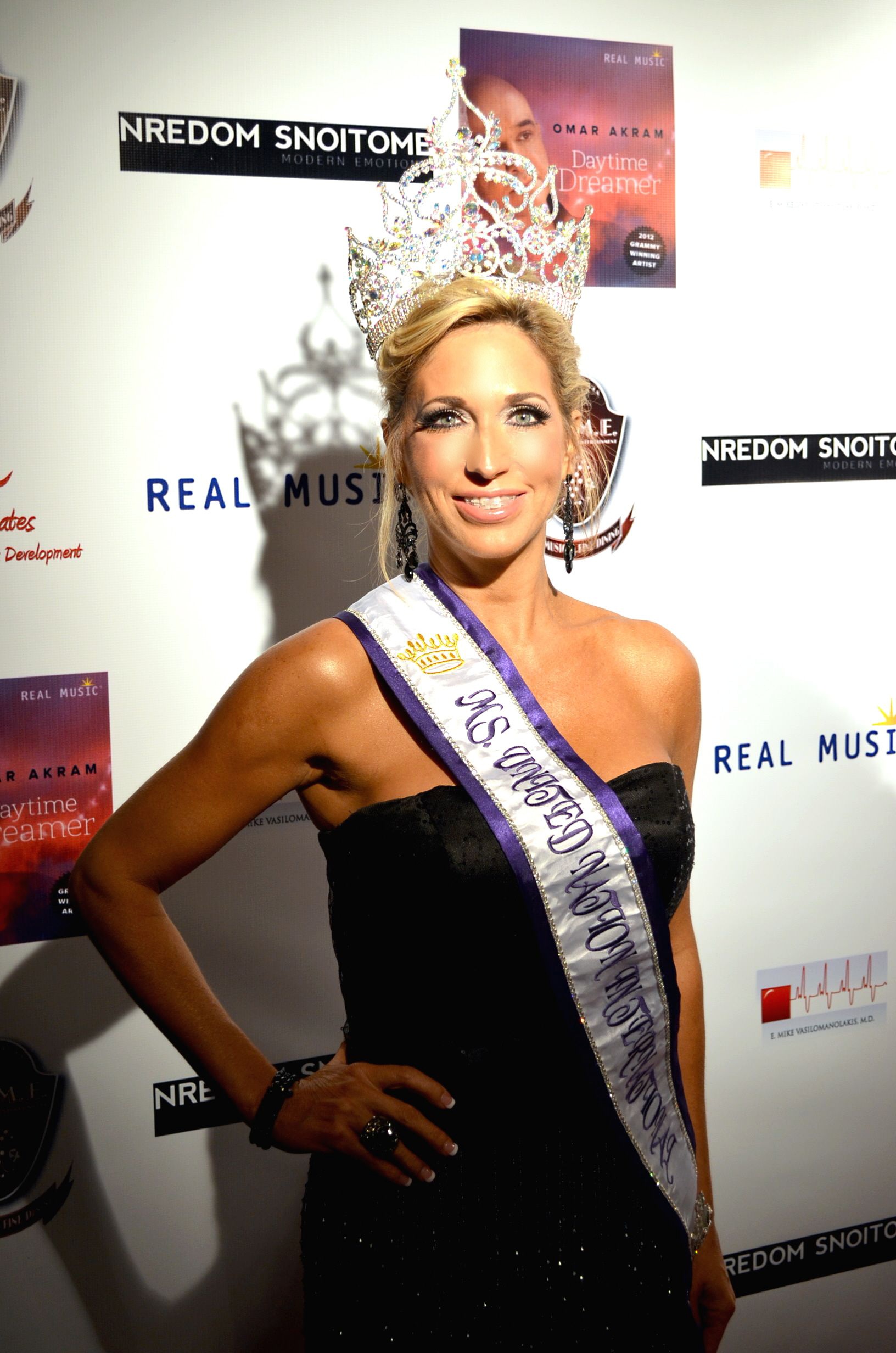 Carla Gonzalez, Ms. United Nation International 2013-14 attends and walks the Red Carpet at Grammy Award Winner Omar Akram's Album Release Party in Beverly Hills.