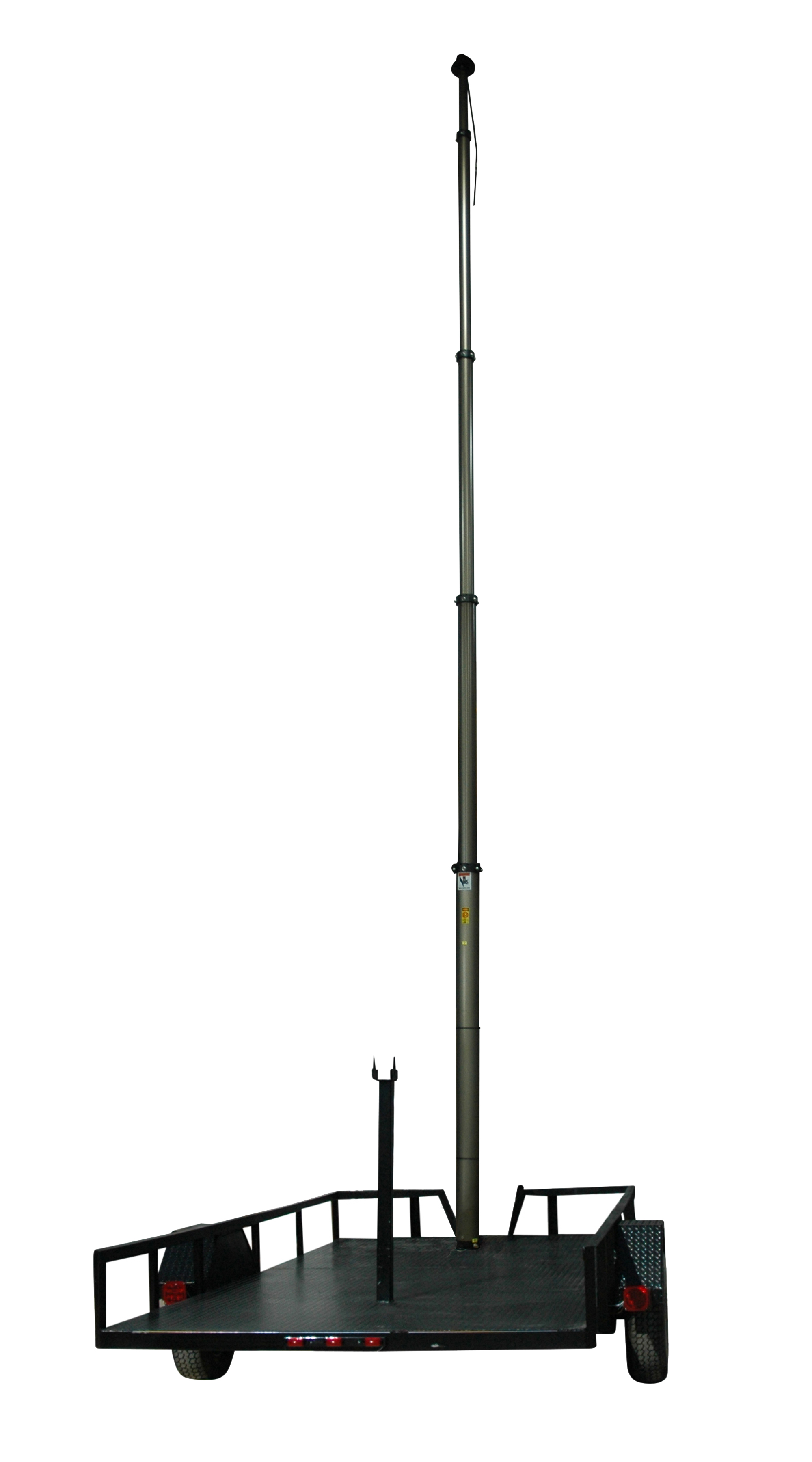 The PLM-30-TLR Trailer Mounted Pneumatic Light Tower from Larson Electronics is a 30 foot extendable pneumatic light tower that can be equipped with high output LED, HID, Halogen, or Metal Halide ligh