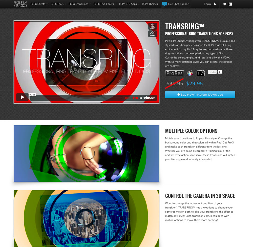 Pixel Film Studios Releases TransRing Circle Transitions for Final Cut Pro X