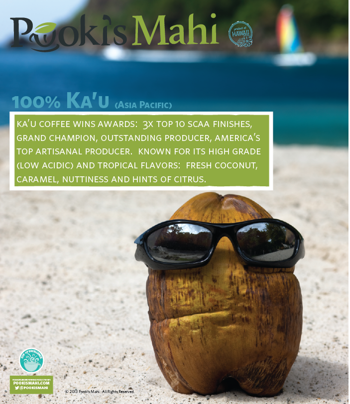 100% Ka'u coffee consistently wins awards:  3X Top 10 SCAA finishes, Grand Champion, Outstanding Producer, America's Top Artisanal Producer, Coffees of the Year.
