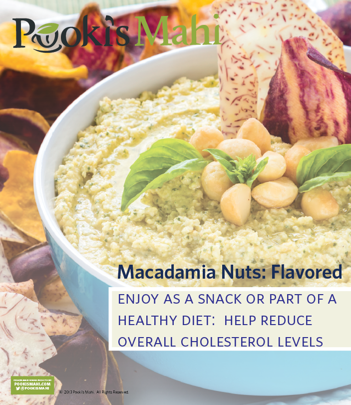 Flavored Macadamia Nuts:  Enjoy as a snack or part of a healthy diet.  Help reduce overall cholesterol levels.