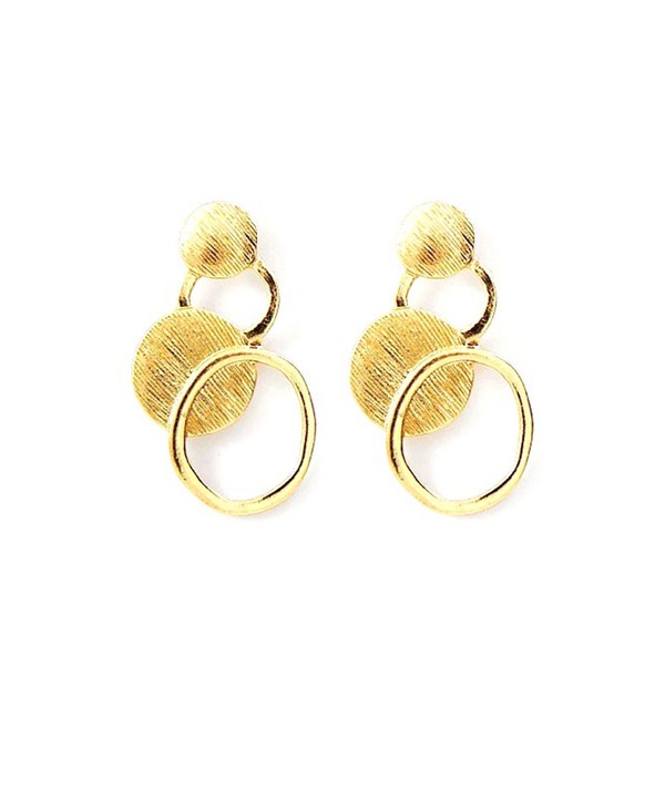 Gold Circle Link Earrings
