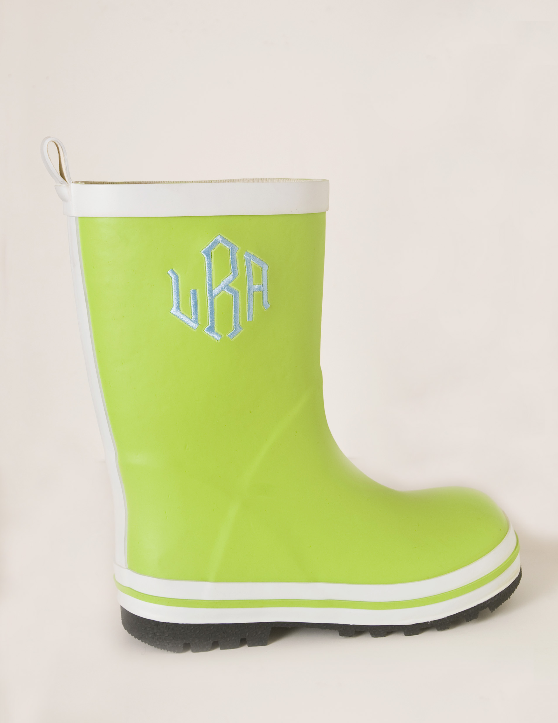 Zoubaby Monogrammed Kids Boots in Lime Green