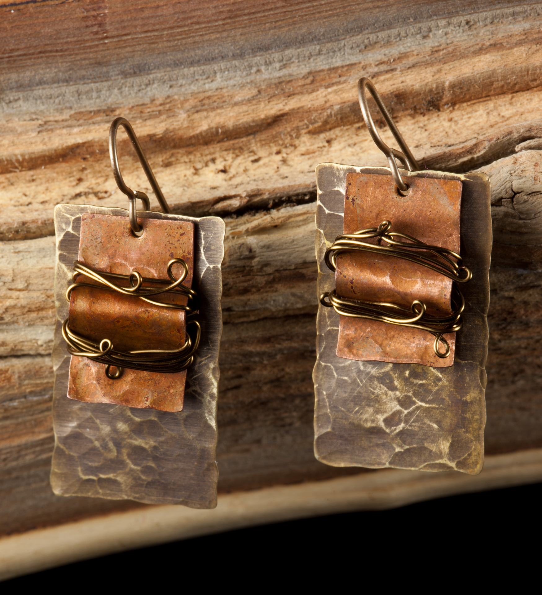 Wired Mixed Metal Earrings