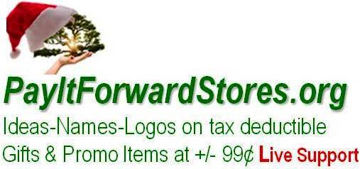 http://PayItForwardStores.org Promo Items with 70% Commissions + 30% Equity