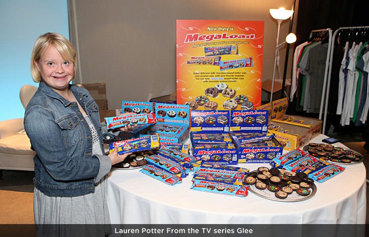 Lauren Potter from the hit series Glee enjoying Megaload Chocolate