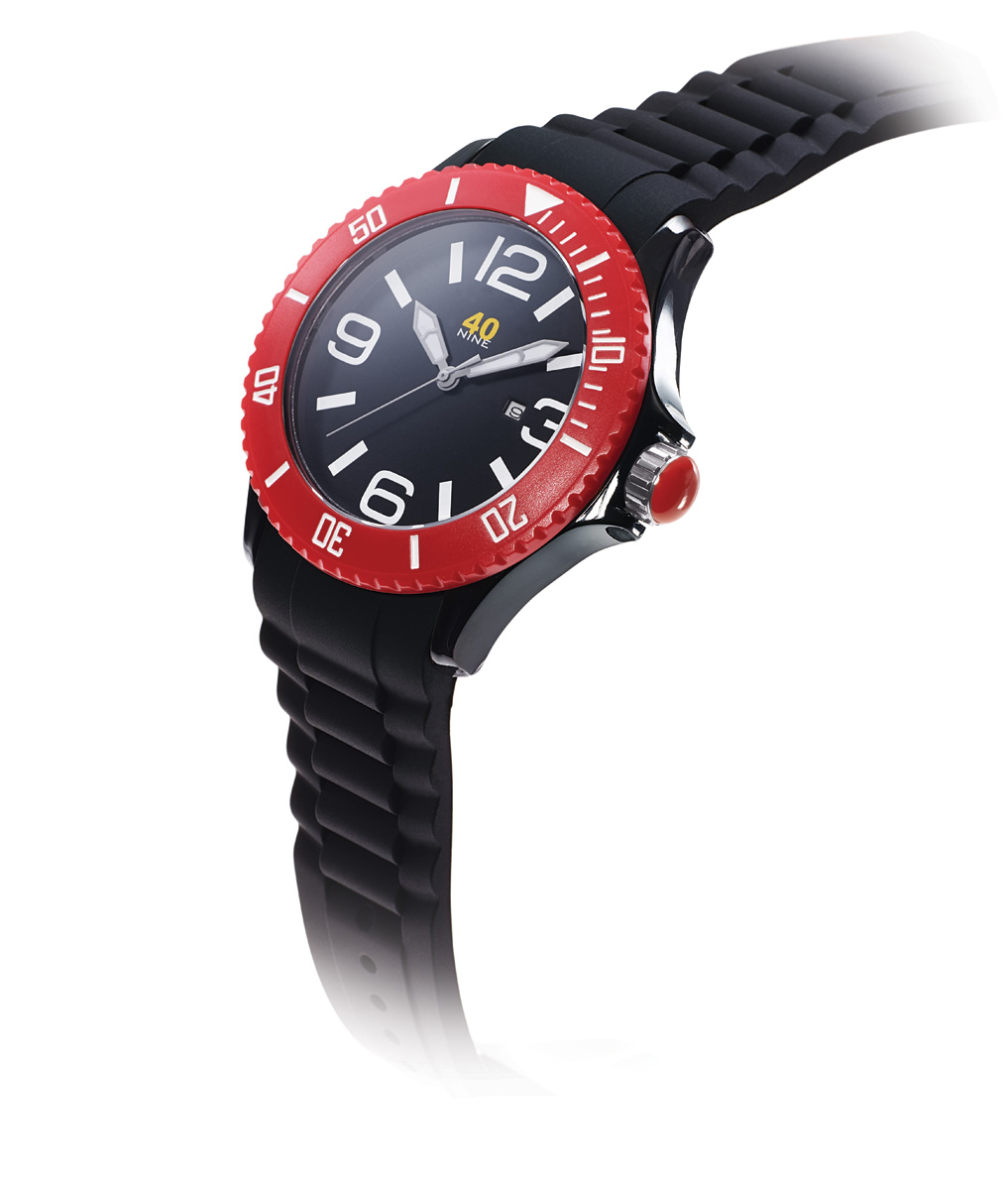 40Nine Black and Red Watch