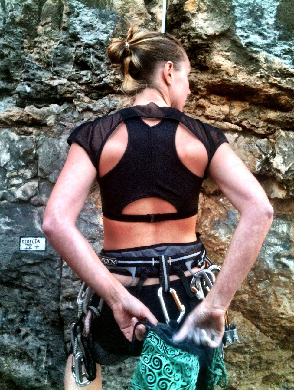 Rock Climbing with Made to Measure Swimwear