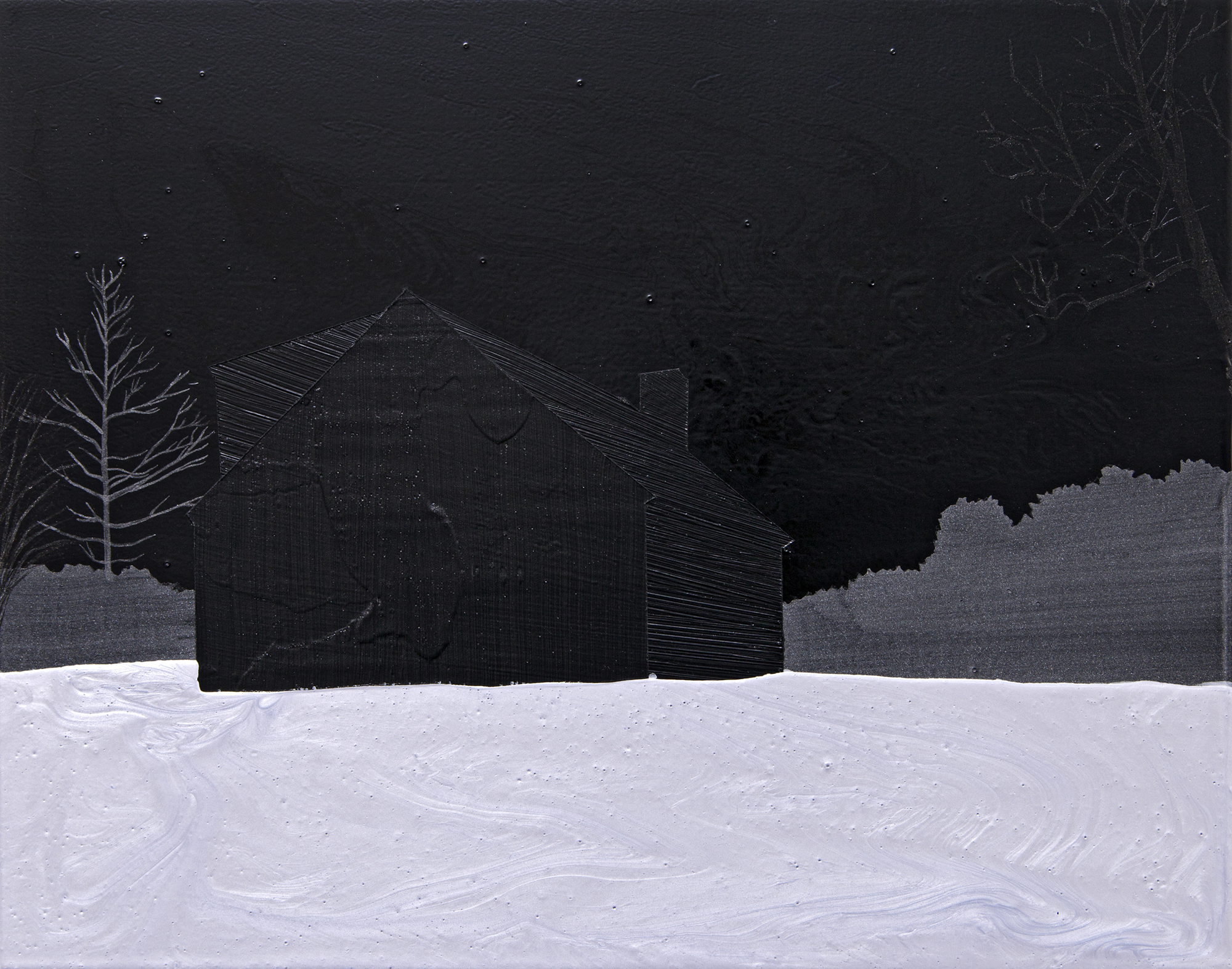 December 16, by Leigh Tarentino, acrylic paint on wood panel