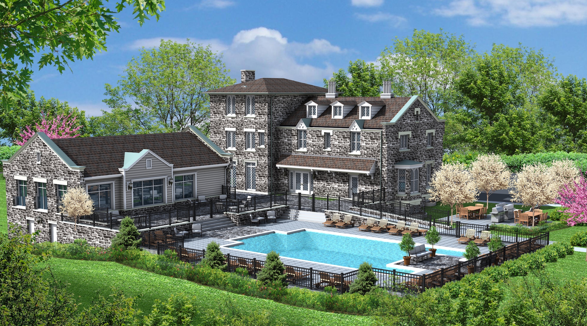 Avalon residents will have access to a clubhouse (shown above), state-of-the-art fitness center, outdoor swimming pool, children’s playground and WiFi Café