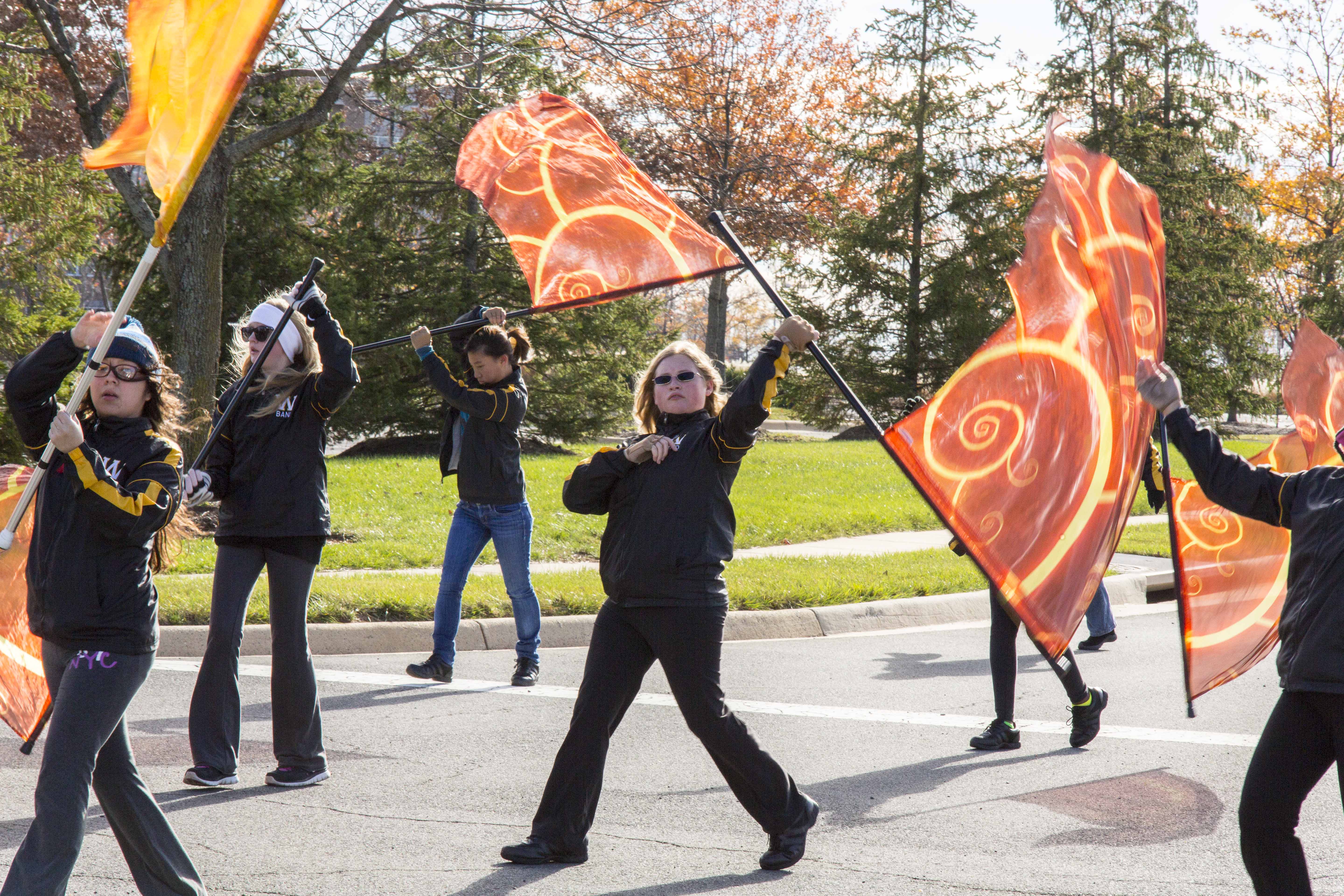 Color Guard Add Dynamic Visuals to Band Performance