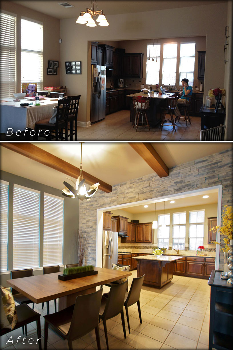 Before and After of the Dining Room Remodel