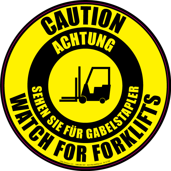 Bilingual Forklift Sign