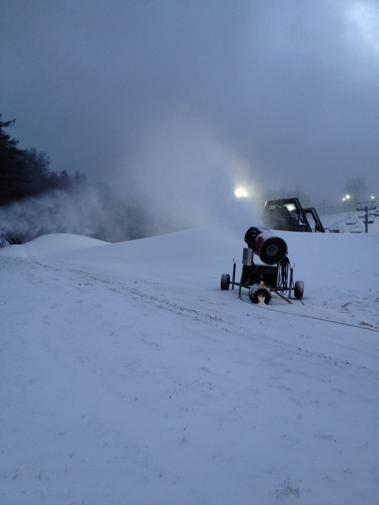 TF10 snow guns add snow to the slopes at Canaan Valley Resort State Park