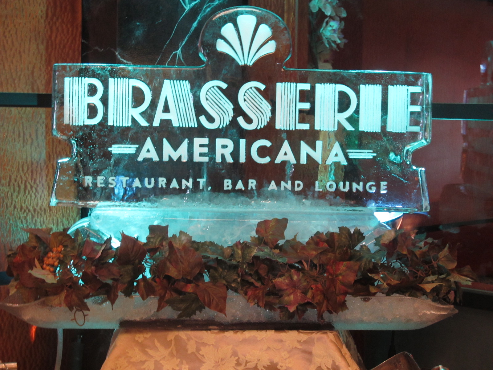 Brasserie Americana Ice Sculpture