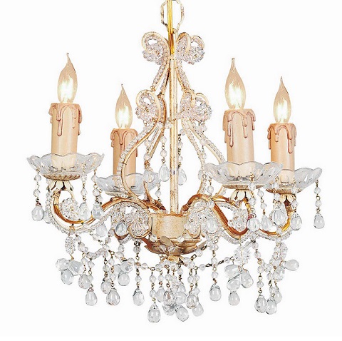 Crystorama 4504-CM-CLEAR - paris flea mini chandelier adorned with clear murano crystal