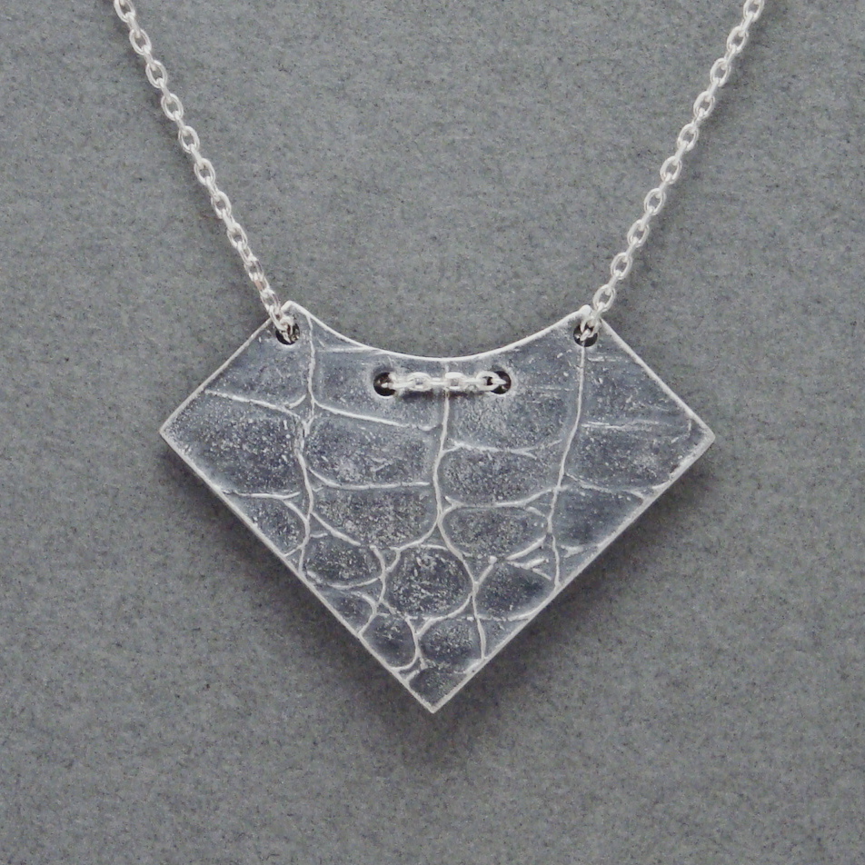 Snakeskin Geometric Heart Pendant by Jess Kay Designs