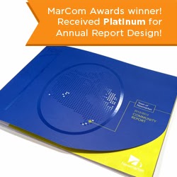 RC Design received Platinum MarCom Award for the annual report design for Town of Newmarket's community report