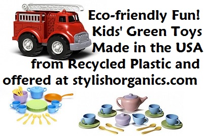 BPA, Phathalate, and PVC Free Green Toys are Made in the USA from Recycled Plastic.