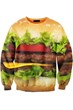 Graphic Sweatshirt, Lifelike Sweatshirt, Hamburger Sweatshirt