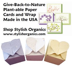 stylish organics offers cards & wrap from plantable seeded paper